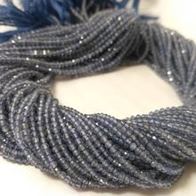 Iolite Stone Micro Faceted Rondelle Beads