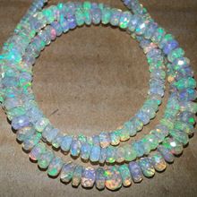 Opal Stone Beads Faceted Rondelle Strand