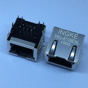 Ingke YKU-8109ENL 100% Cross 615008137421 Through Hole 1 Port Tab Up RJ45 Modular Jack 8p8c