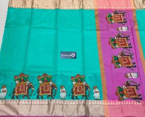 pure handloom silk kota sarees with contrast blouse and pallu