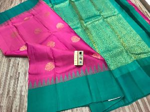 PURE KANCHEEPURAM HANDLOOM PATTU SILK SAEEES WITH GADWAL INSPIRED KADIYALI BORDER