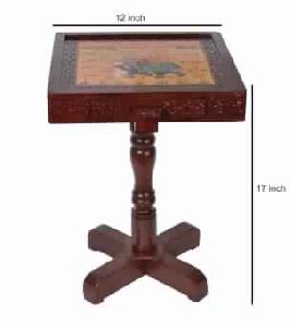 Indian Hand Painted Wooden Side Tables