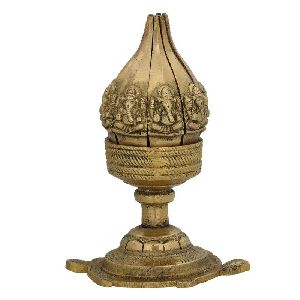 Ganesha Aarti Diya Oil Wick Brass Lamp