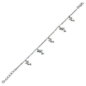 Indian Jewellery Sterling Silver Dolphin Charm Bracelet