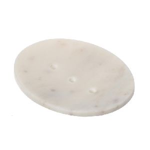 Shalinindia Handmade Opal White Marble Soap Dishoval Soap Dishes