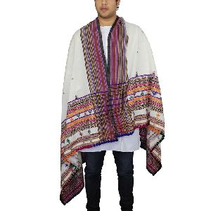 Tribal Design Mens Meditation Shawl and Wrap Dress in Wool