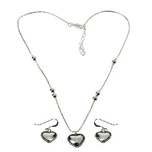 charm heart earrings necklace set