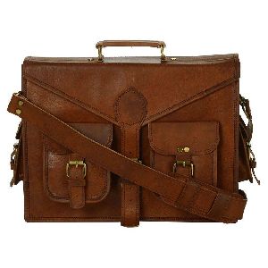 ZiBAG Goat Leather 15 Messenger Bag with Multiple Pockets
