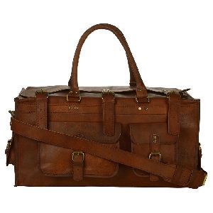 ZiBAG Goat Leather 22 Duffle Unisex Bag with Top Flap