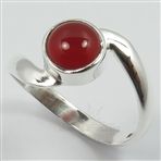 925 Solid Sterling Silver Genuine CARNELIAN Gemstone Unique Ring Choose Any Size