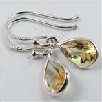 925 Solid Sterling Silver Real CITRINE Pear Gemstones 925 Solid Sterling Silver Earrings