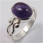 925 Sterling Silver Natural AMETHYST Gemstone Charming Ring Choose Size