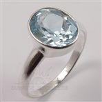 BLUE TOPAZ Gemstone 925 Solid Sterling Silver Ring