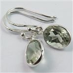Natural GREEN AMETHYST Gems Pretty Earrings 925 Solid Sterling Silver