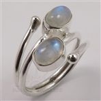 RAINBOW MOONSTONE Gemstone 925 Solid Sterling Silver Stylish Ring Choose Size