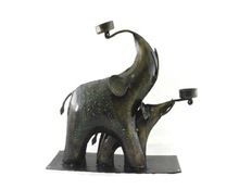 Antique Metal Craft Two Cup Elephant