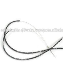 Natural Round Shape faceted Black Diamond Bead