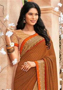 5535 Laxmipati Orange Georgette Rangtari Saree