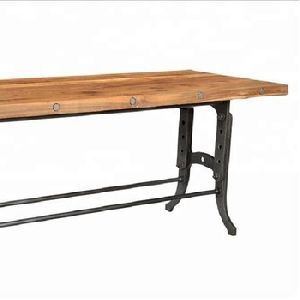 WOOD AND IRON DINING TABLE