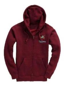 Maroon Printed Hoodie Jacket