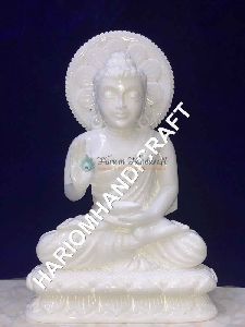 White Marble GAUTAM BUDDHA Sculpture Religious Collectible Home Decor