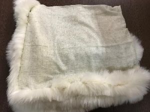 Natural Look Cashmere Scarf with Faux Fur