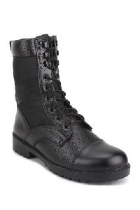 Men Black Military High Ankle Boots