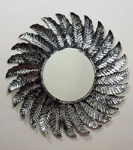 Silver Antique Leaf Wall Mirror