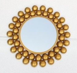 Gold Ball Round Mirror