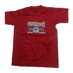 Red Cotton Kids Printed T Shirt
