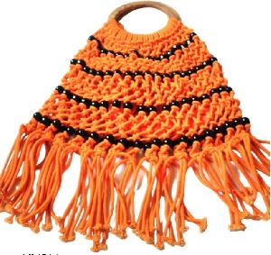 Orange macrum handmade bag