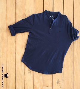Blue Full Sleeve Round Neck T-Shirt