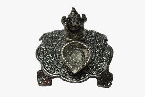 Oxidised Ganesh Chowki With Diya