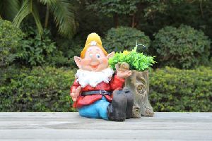 Sitting Gnome Garden Planter