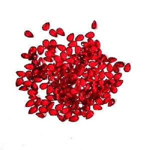 Oval Red Glass Stone