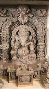 Stone Sitting Ganesha Statue