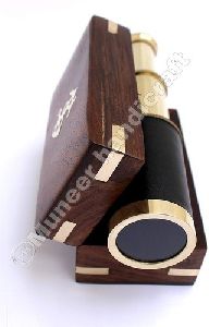 Brass Telescope with Wooden Box