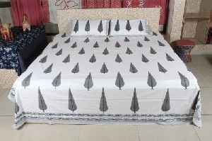 Hand Block Print Fabric Bed Sheet