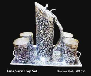 Handicraft Jug & Glass Tray Set