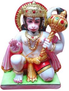 Multicolor Marble Hanuman Statue