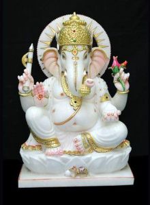 White Marble Ganesh Statue