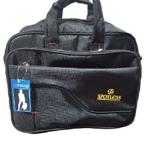 Plain Black Office Rexine Messenger Bag, Capacity: 15 L
