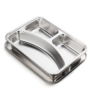 3 Compartment Stainless Steel Thali