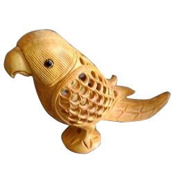 wooden bird statue
