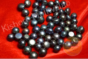 9-13 MM BLACK COLOR BUTTON SHAPE FRESHWATER LOOSE PEARL