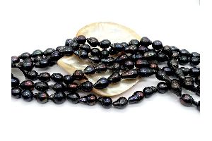 BLACK COLOR 11-14 MM FRESHWATER PEARL BEADS
