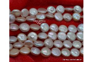 COIN SHAPE FRESHWATER GENUINE PEARL BEADS