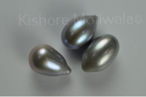 FRESHWATER DROP SHAPE 10X16MM GREY COLOR LOOSE PEARL