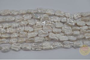 FRESHWATER UNEVEN SHAPE 12-20 MM WHITE COLOR PEARL BEADS