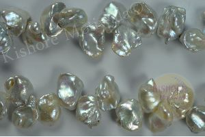 FRESHWATER UNEVEN SHAPE GREYISH CREAM COLOR UNEVEN SIZE PEARL BEADS